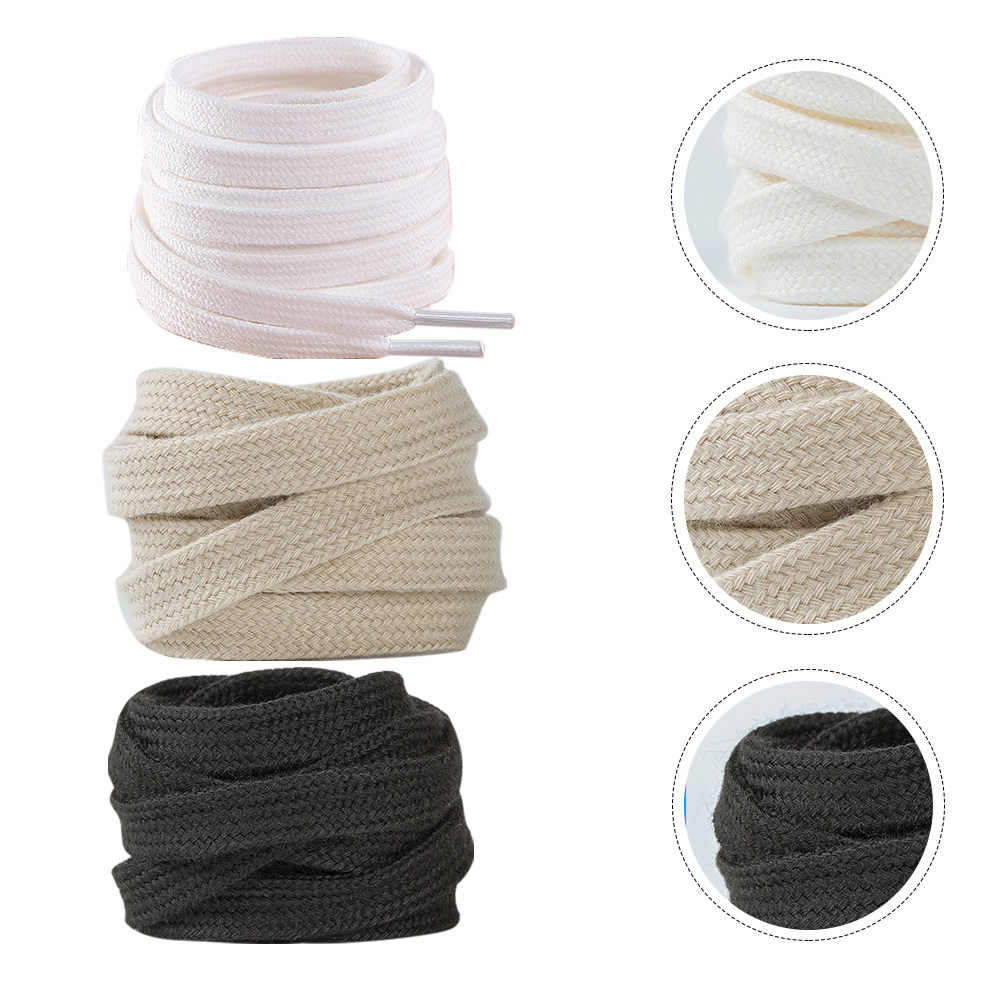 3Pairs Shoelaces Pure Color Fl - Lace Replacement Flat recension och pris