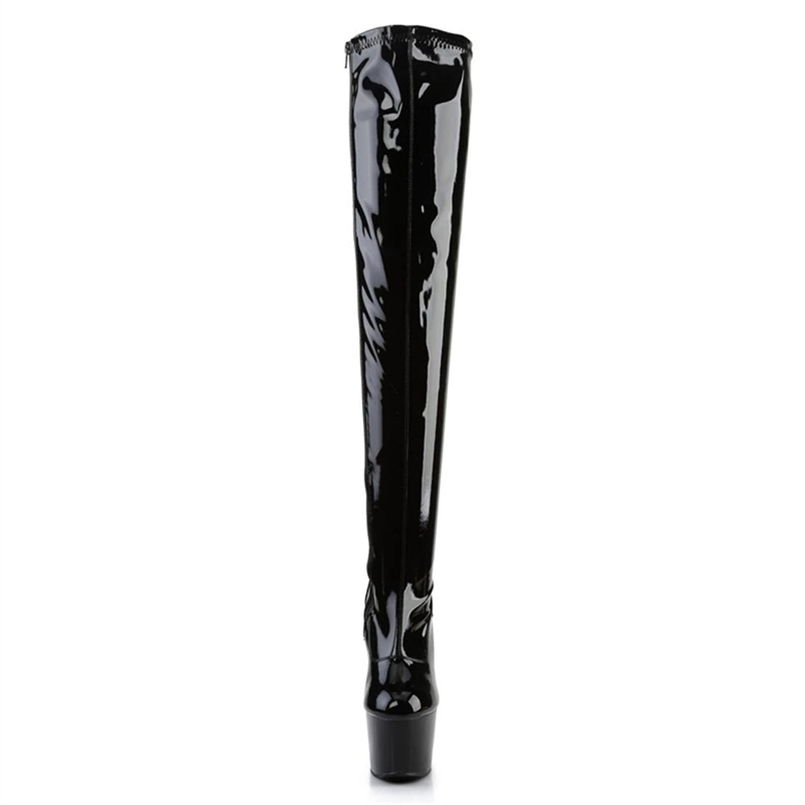 17CM GLOSSY BLACK Over Knee Bo - Patent Leather Shine recension och pris